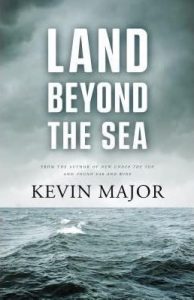 Land Beyond the Sea book cover, with an expanse of grey sea, waves cresting, clouds hanging in the air